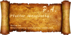 Pfeffer Antonietta névjegykártya